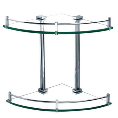 K17 - Double Corner Glass Shelf 250mm